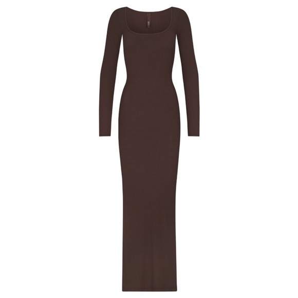 skims soft lounge dress cocoa - Picture 2 of 4